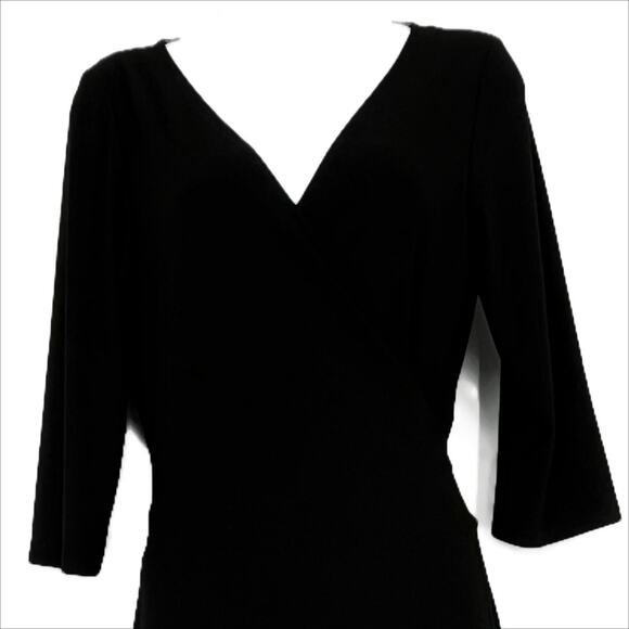 Jones New York Dress Ballet Wrap Dress in Black Size 14 - Picture 2 of 8